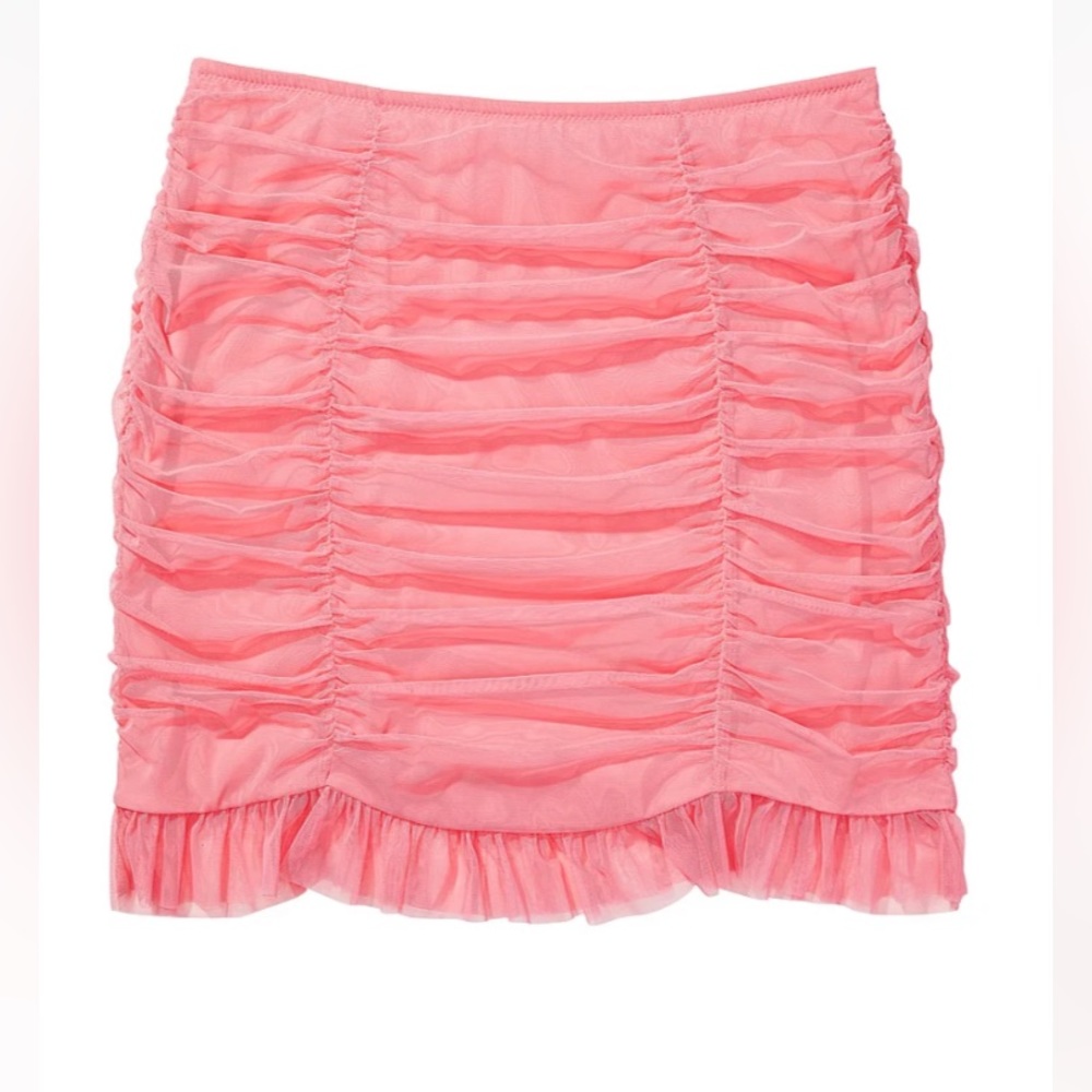 VICTORIA'S SECRET Pink Ruched Mini Skirt size Medium NWT